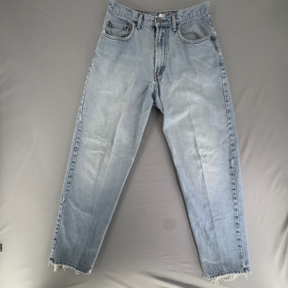 Vintage Lucky Brand Dungarees Mens 32 Light Wash Distressed Jeans Made in USA